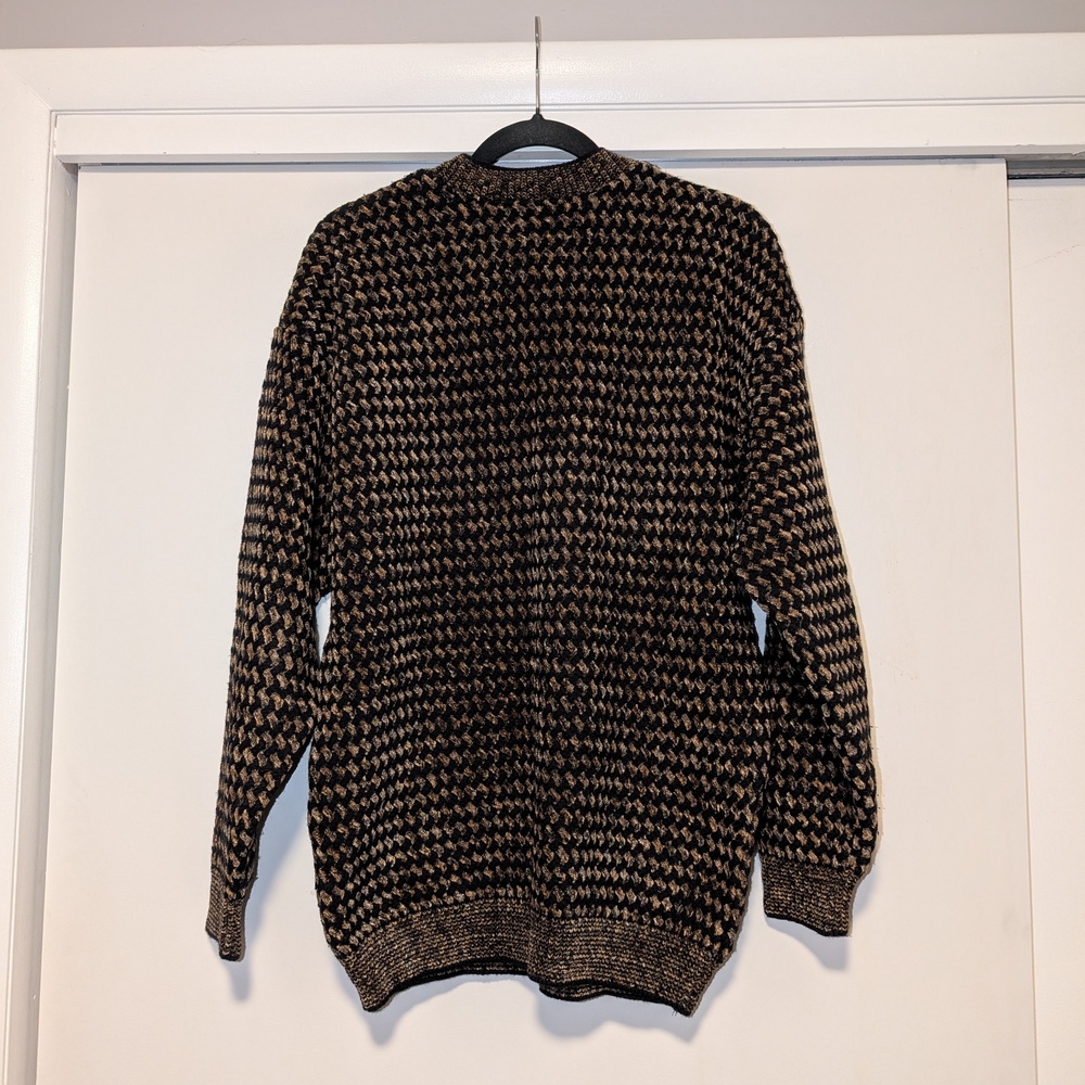 Men's Crewneck Tundra Sweater - Black and Brown - Picture 2 of 4